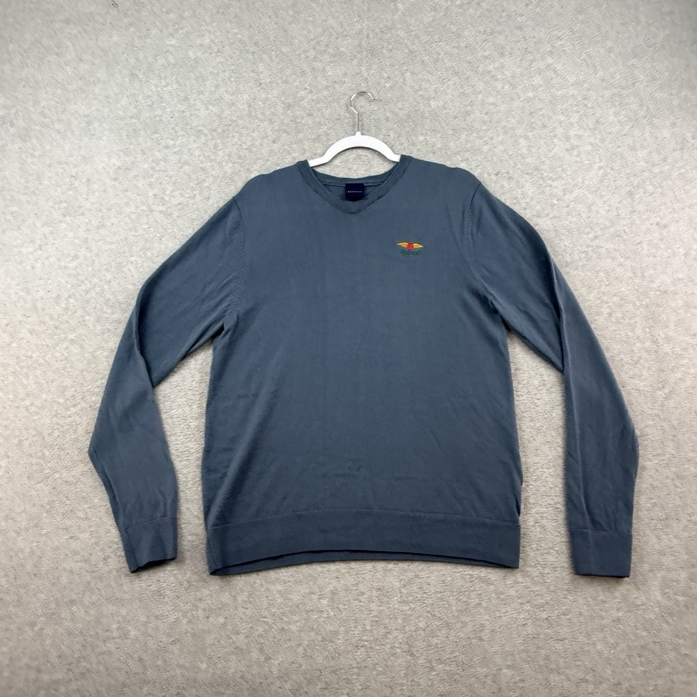 Baltusrol Golf Club Sweater Dunning‎ Merino Wool Knit  Men M Blue Lightweight